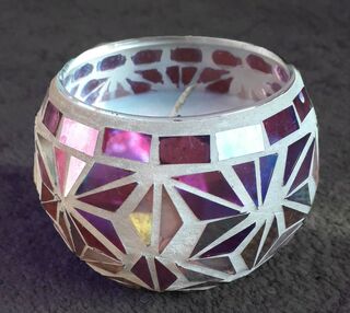 Purple Mosaic Stars Soy Candle